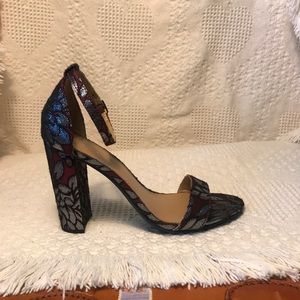 SOLD Merona Floral block heels size 8.5